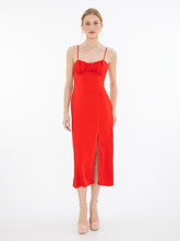 Load image into Gallery viewer, Storm Slip Midi Dress in Red