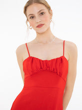 Load image into Gallery viewer, Storm Slip Midi Dress in Red